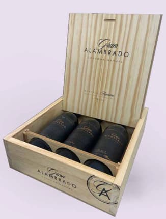 Gran Alambrado Estuche Mix x 3 botellas en caja de madera