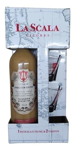 La Scala Pack Patgonia sabor Café x 750 cc en estuche con 2 vasos