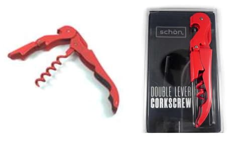 Sacacorchos de Doble Impulso Schon Gourmet en All Red Estuche