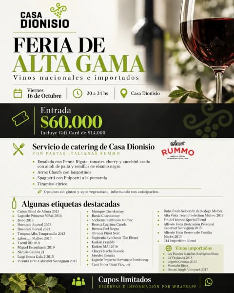 Feria de Vinos de Alta Gama 16/10/26