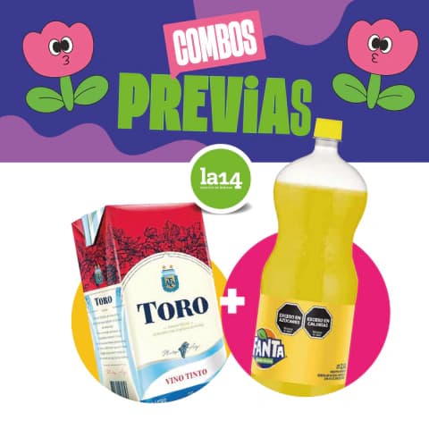 COMBO PREVIAS VINO TORO + FANTA