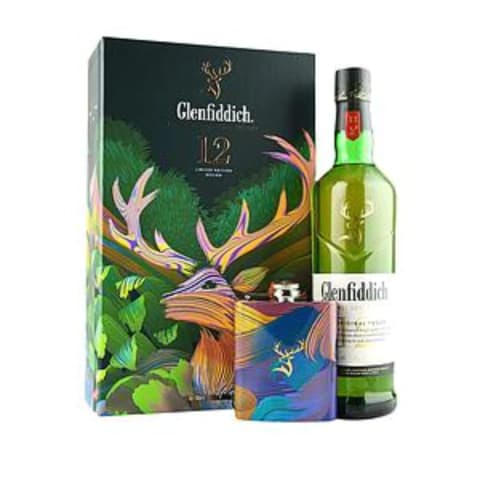 Glenfiddich Single Malt 12 años 750 + Petaca en Estuche