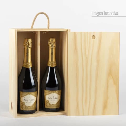 Estuche para 2 botellas de champagne atpico (No incluye botellas)