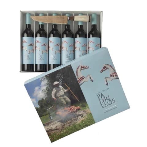 Padrillos Malbec caja x6 + Cuchillo de Asador