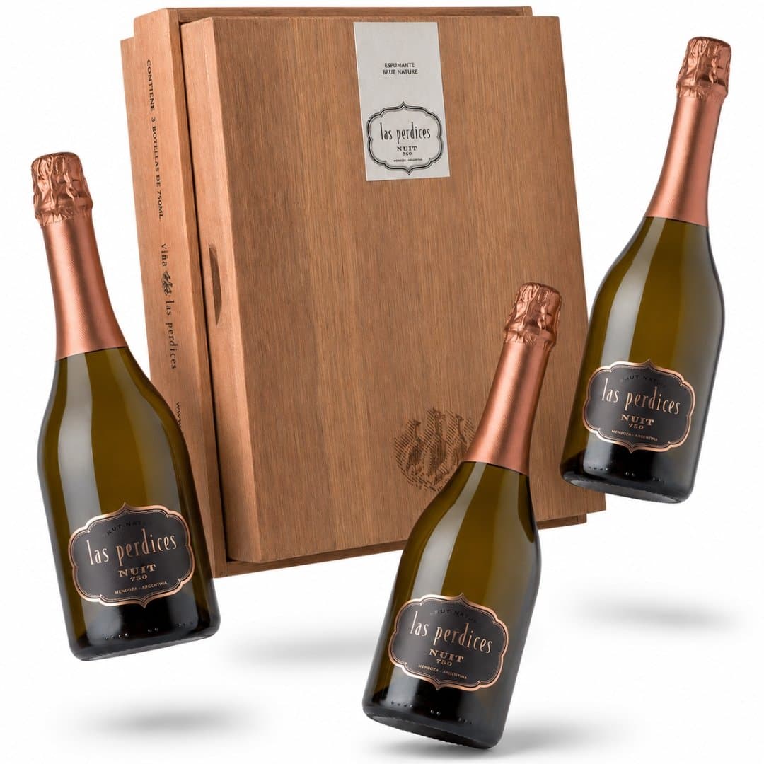Estuche Las Perdices Nuit Champenoise Brut Nature x3 | Regalo Premium