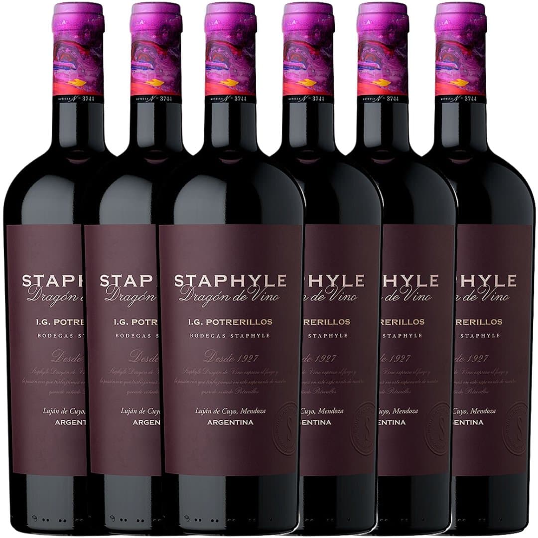 Vino Staphyle Dragón de Vino Potrerillos Malbec x6 | Caja Cerrada
