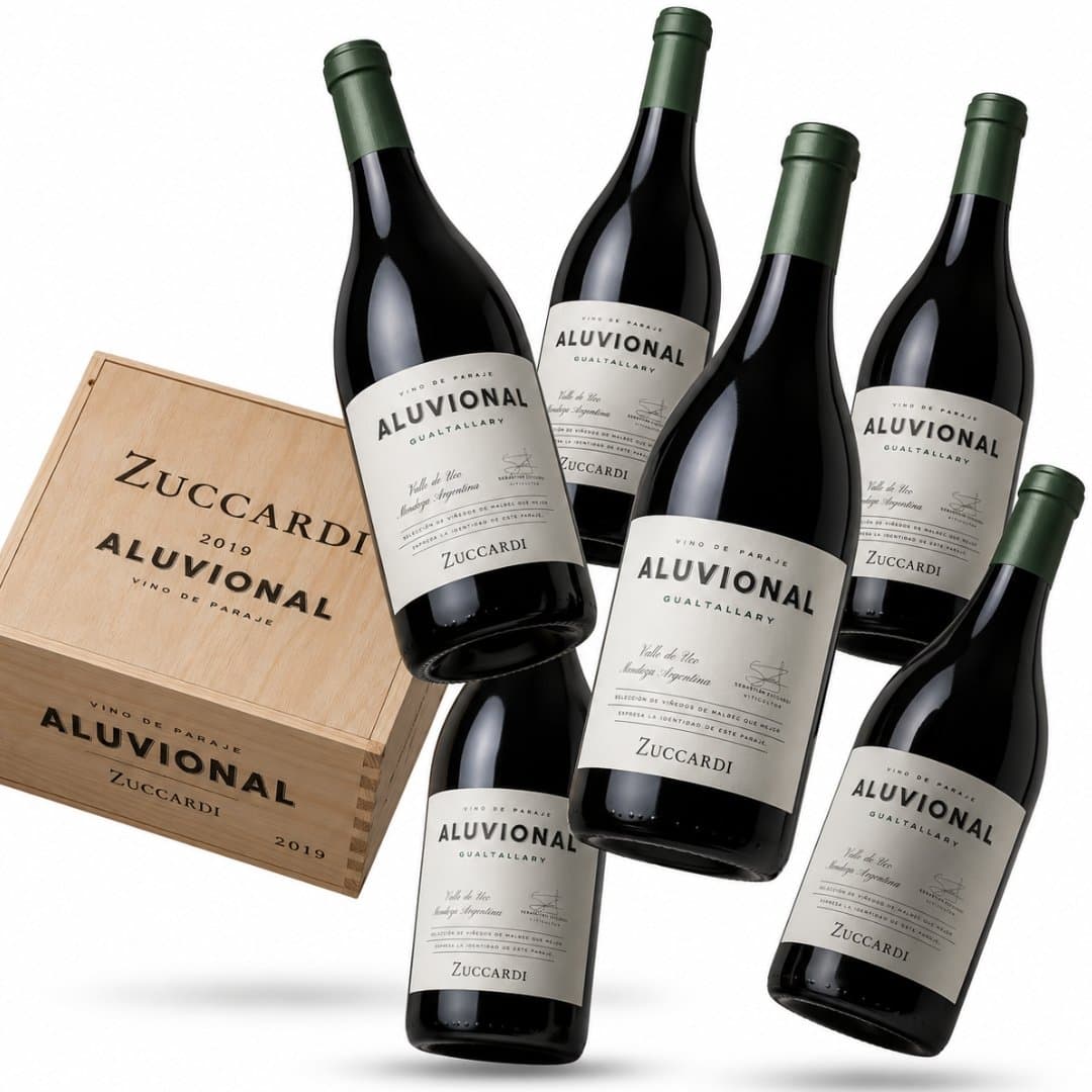 Estuche de Madera Zuccardi Aluvional Gualtallary x6 | Regalo de Paraje