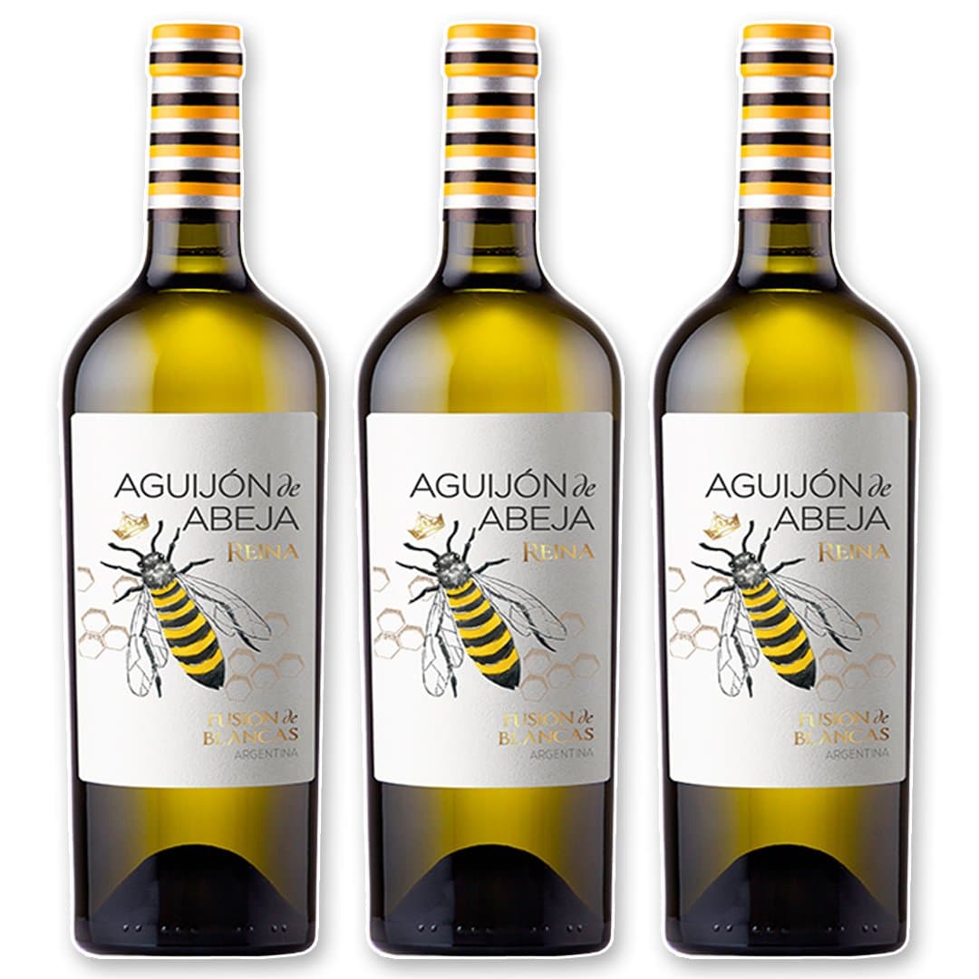 Vino Abeja Reina Fusion de Blancas Bodega Durigutti x 3