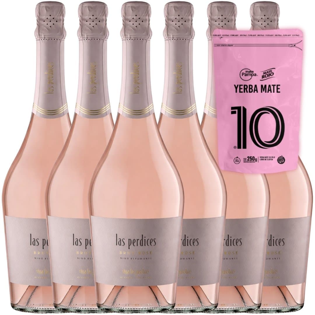 Caja Las Perdices Brut Rosé Charmat x6 + ¡Regalo!