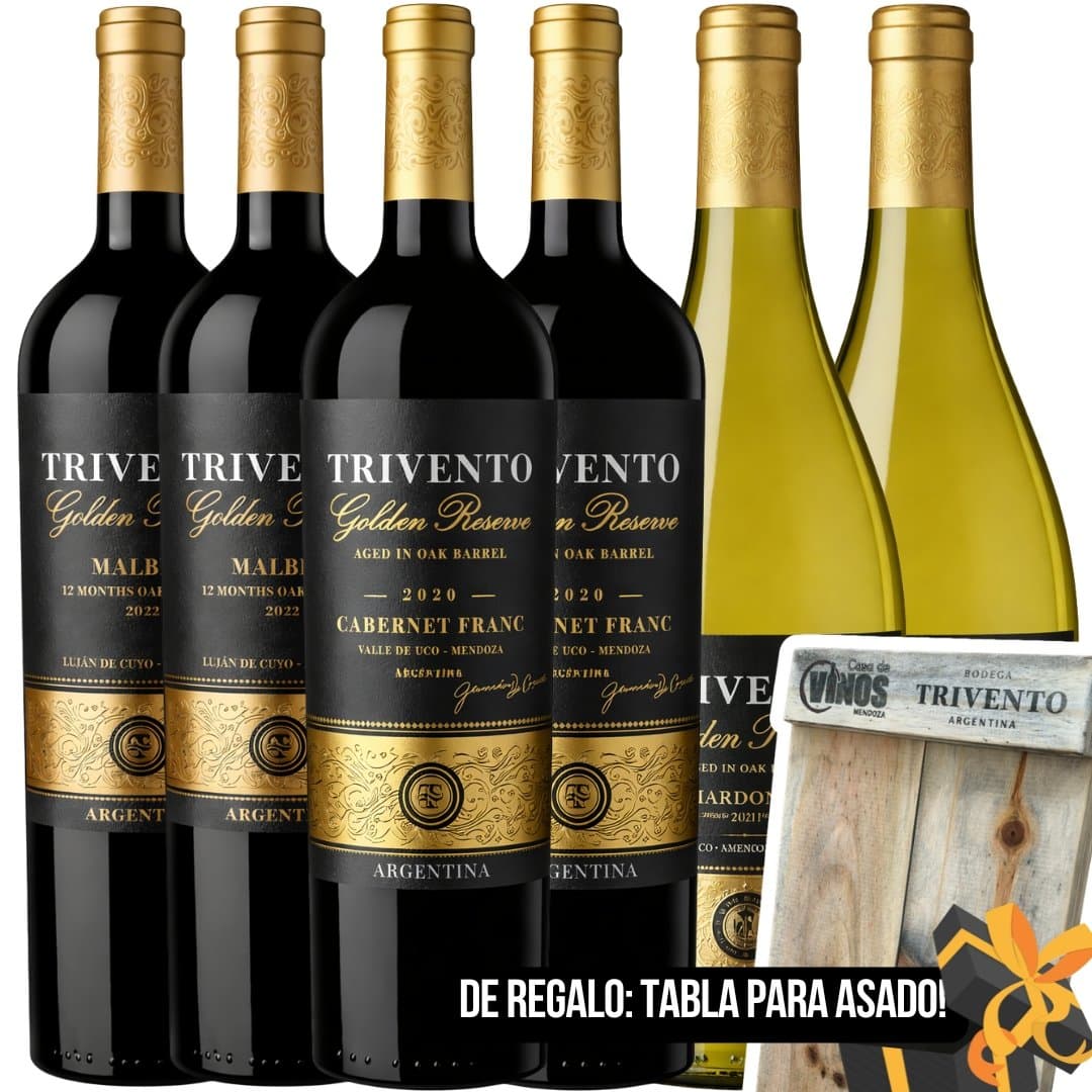 Mix Trivento Golden Reserve x6 + Tabla para Asados