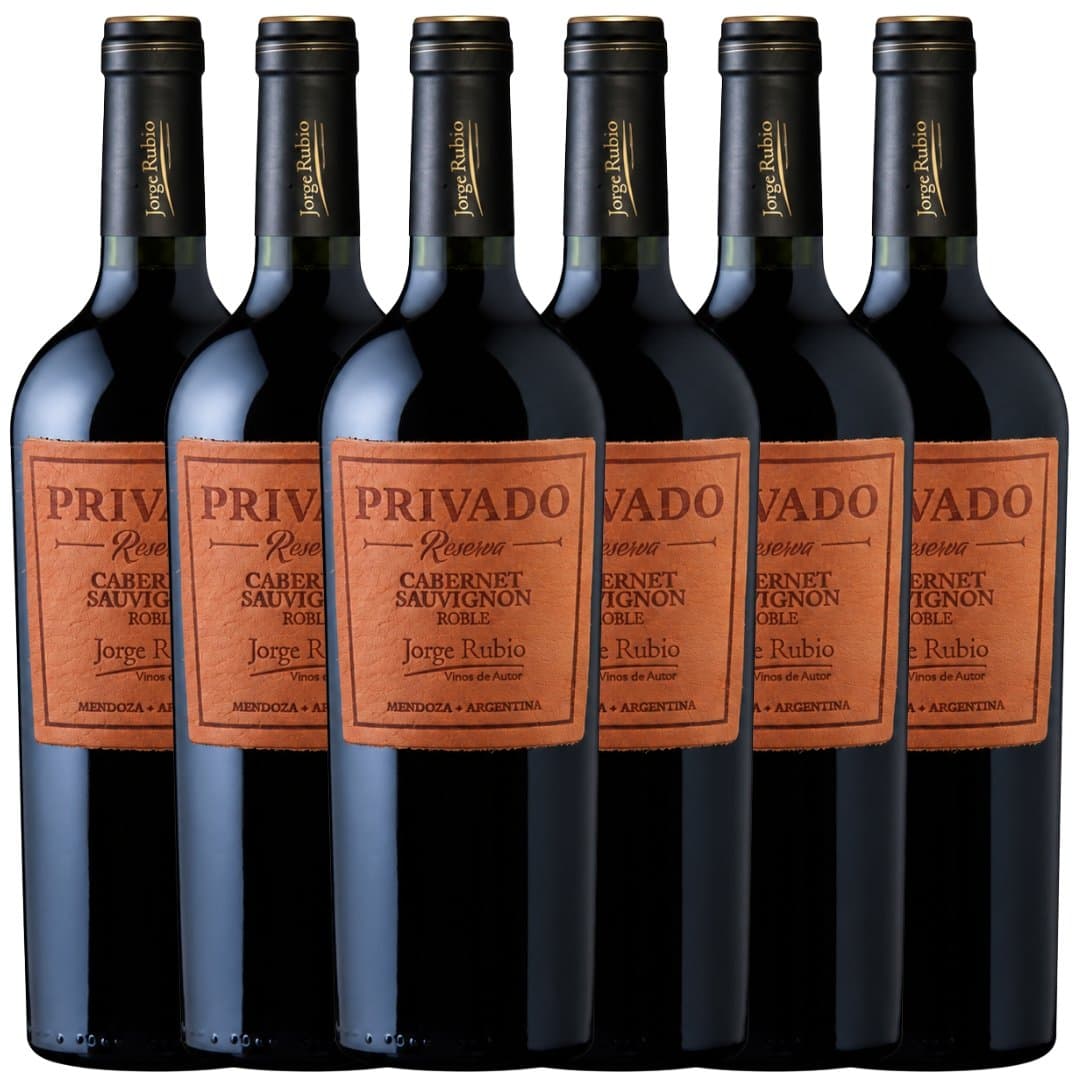 Vino Jorge Rubio Privado Reserva Cabernet Sauvignon 750ml x6 unidades