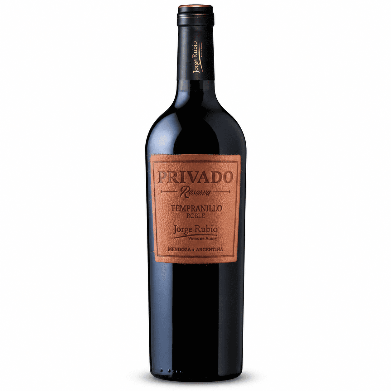 Vino Jorge Rubio Privado Reserva Tempranillo 750ml | Etiqueta de Cuero