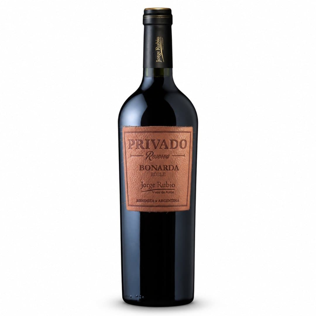 Vino Jorge Rubio Privado Reserva Bonarda 750ml | Etiqueta de Cuero