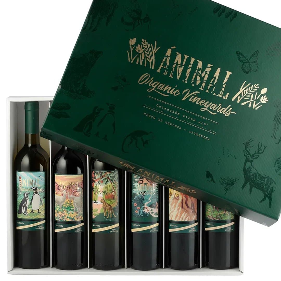 Estuche Vino Animal Orgánico Colección x6 unidades | Para Regalar