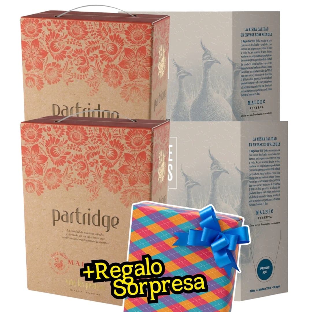 Mix Las Perdices Reserva + Partridge Bag in Box 3L x4 + Regalo Sorpresa