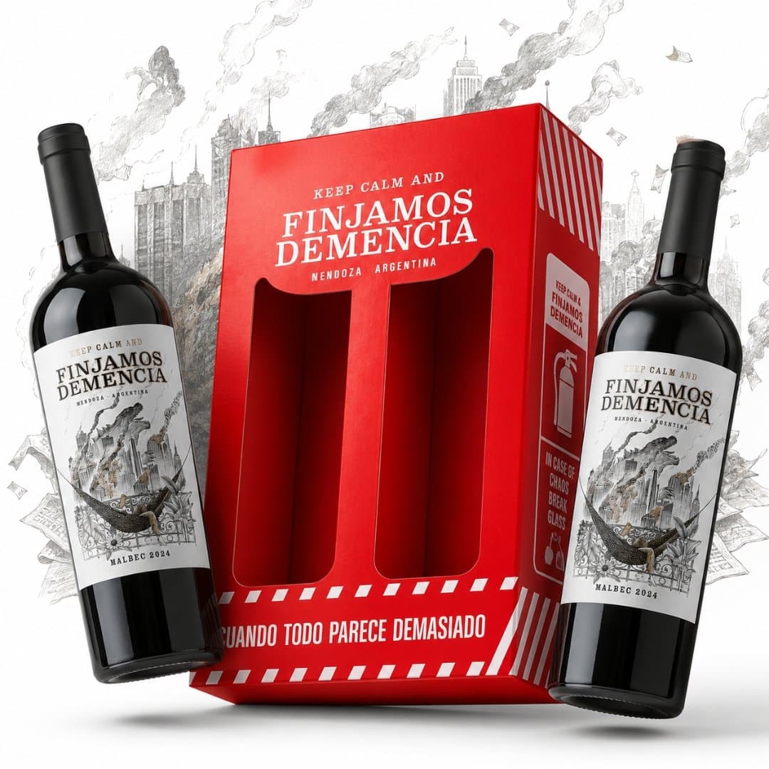 Vino Finjamos Demencia Malbec 750ml | Estuche Regalo