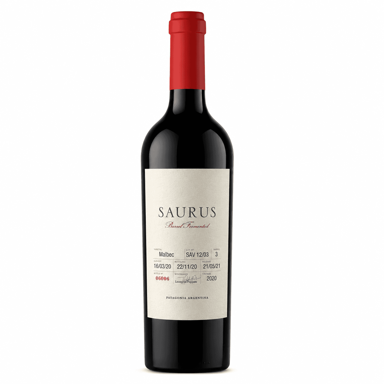 Caja Saurus Barrel Fermented Malbec x6 | Patagonia