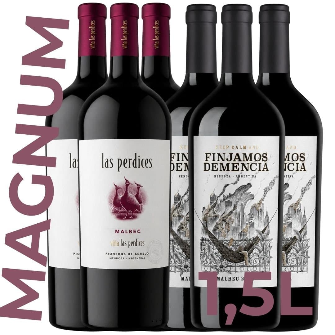Mix 6 Vinos Malbec Magnum 1,5L | Finjamos Demencia + Las Perdices
