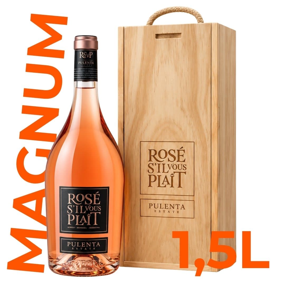 Vino Pulenta Estate Rosé SIl Vous Plait Magnum 1.5 litros | Cofre de Madera