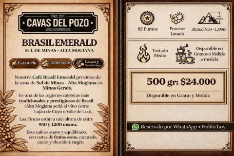 Café Brasil Emerald Grano 500 Gr
