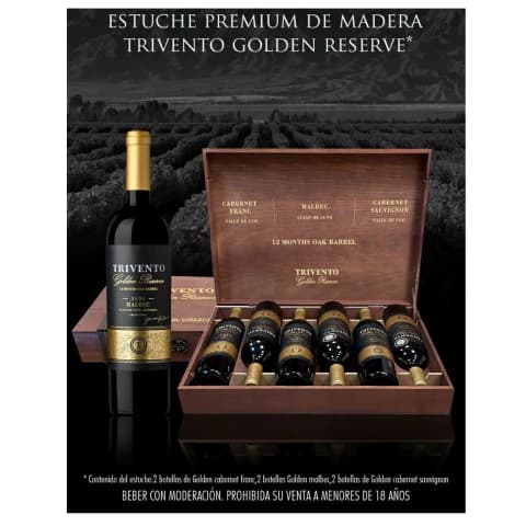 Estuche Madera Trivento Golden Reserve Mix X6 Botellas