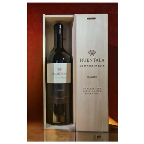 Estuche Madera Huentala La Isabel Estate Malbec Doble Magnum 3 Lts