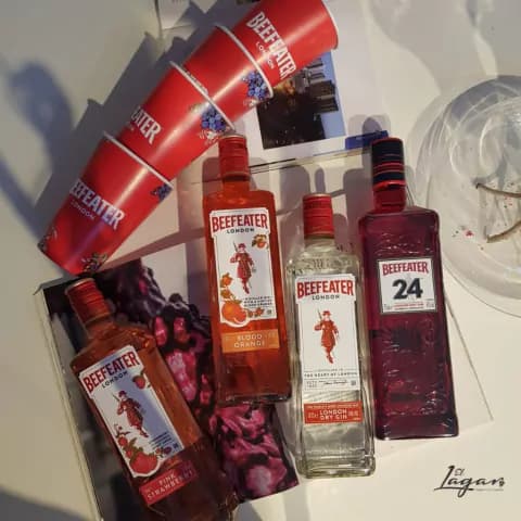 4 VARIEDADES DE Gin Beefeater + 4 VASOS de polipapel de REGALO