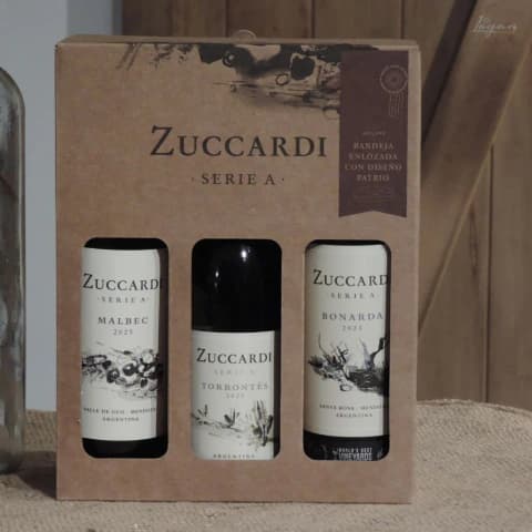 Estuche ZUCCARDI SERIE A x3 botellas 750cc + bandeja enlozada