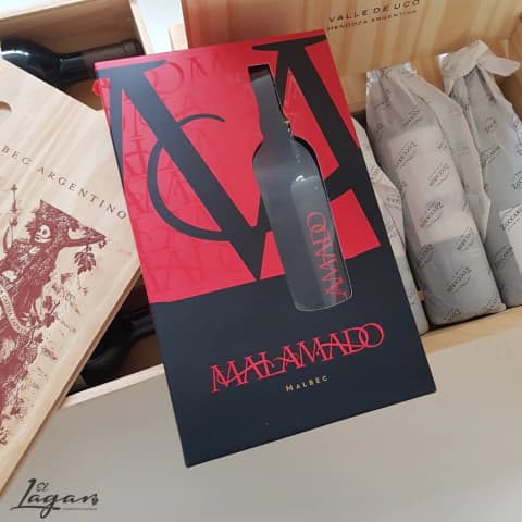 Estuche Malamado Malbec Fortificado 750cc + dos copitas
