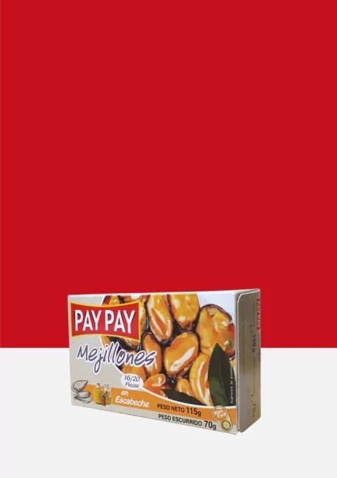 Mejillones Españoles Pay Pay en Escabeche Lata 115 g