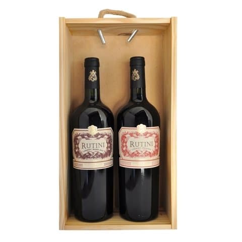 ESTUCHE DE MADERA 2 VINOS - RUTINI BIVARIETAL