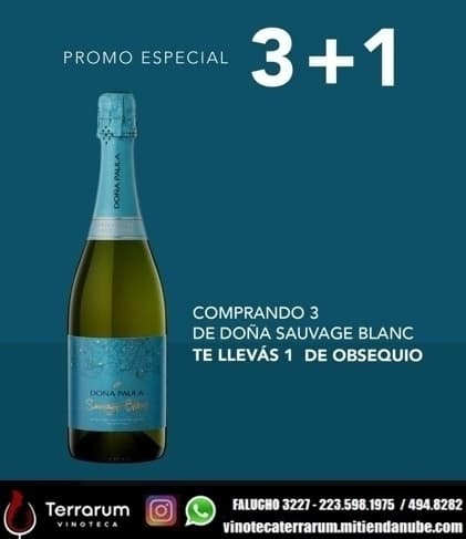 COMBO DOÑA PAULA SAUVAGE ESPUMANTE 3+1