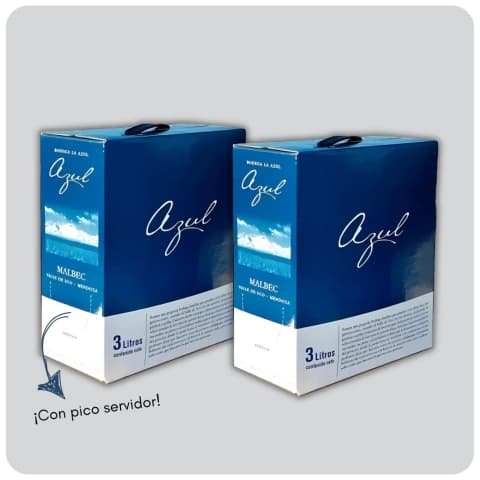 Azul Malbec x 3 litros x 2 unidades (Bag in box con pico seridor) - 6 litros en total
