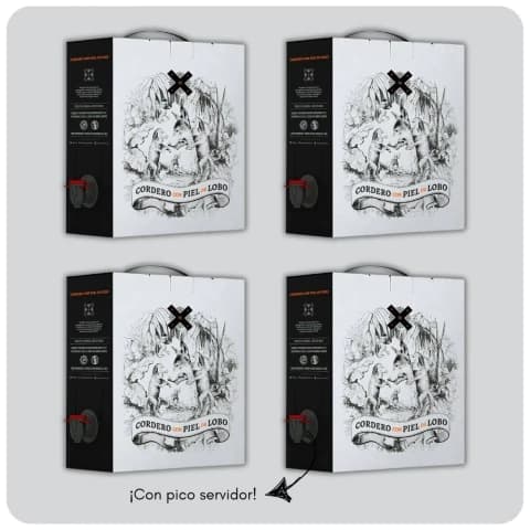 Cordero Malbec x 3 litros x 4 unidades (Bag in box con pico servidor) - 12 litros en total