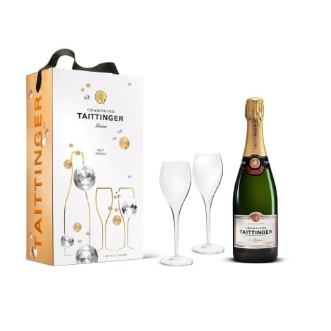 Taittinger Brut Reserve + 2 Copas Estuche x 750ml