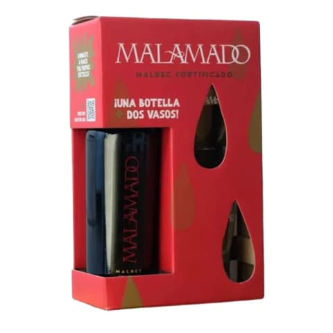 MALAMADO MALBEC 2 vasos c/ estuche
