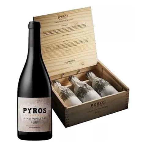 PYROS LIMESTONE HILL Malbec x 3u. c/ estuche