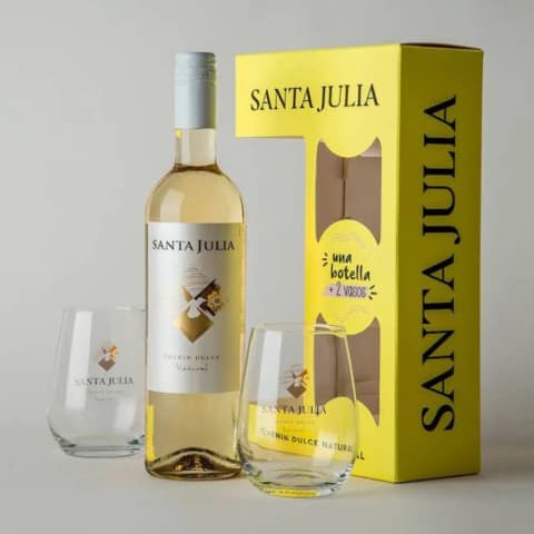 SANTA JULIA CHENIN + 2 vasos