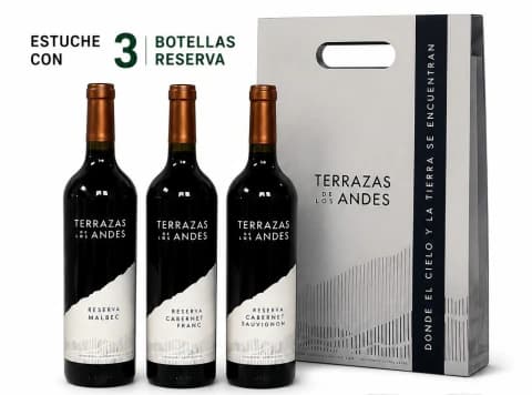 TERRAZAS DE LOS ANDES x 3u. + 2 copas c/ estuche