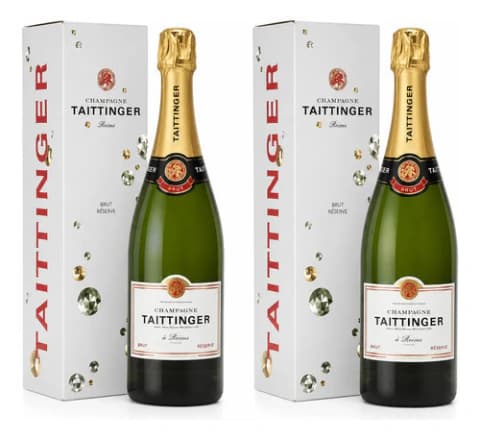 Pack 2 Estuche Champagne Taittinger Brut Reserve X750cc Frances