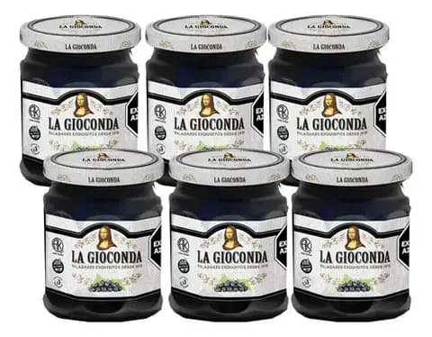 Pack 6 Mermelada Dulce Cassis La Gioconda Vidrio x330Grms