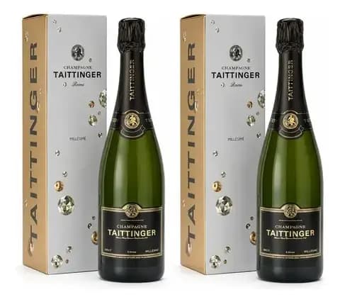 Pack 2 Champagne Taittinger Brut Millesime Reims x750cc Frances