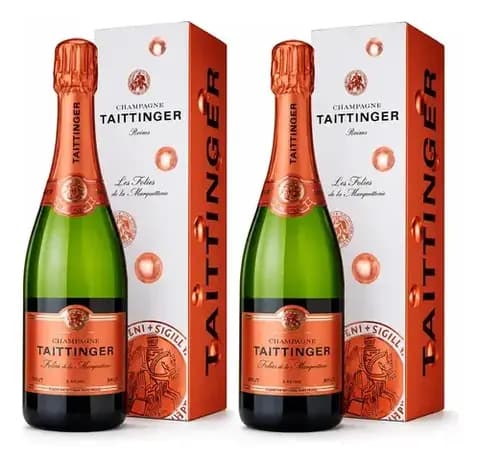 Pack 2 Champagne Taittinger Folies De La Marquetterie X750 Frances