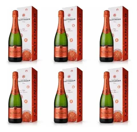 Pack 6 Champagne Taittinger Folies De La Marquetterie X750 Frances
