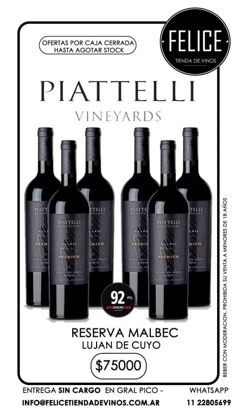 PIATTELLI RESERVA MALBEC CAFAYATE VALLEY-SALTA Y LUJAN DE CUYO