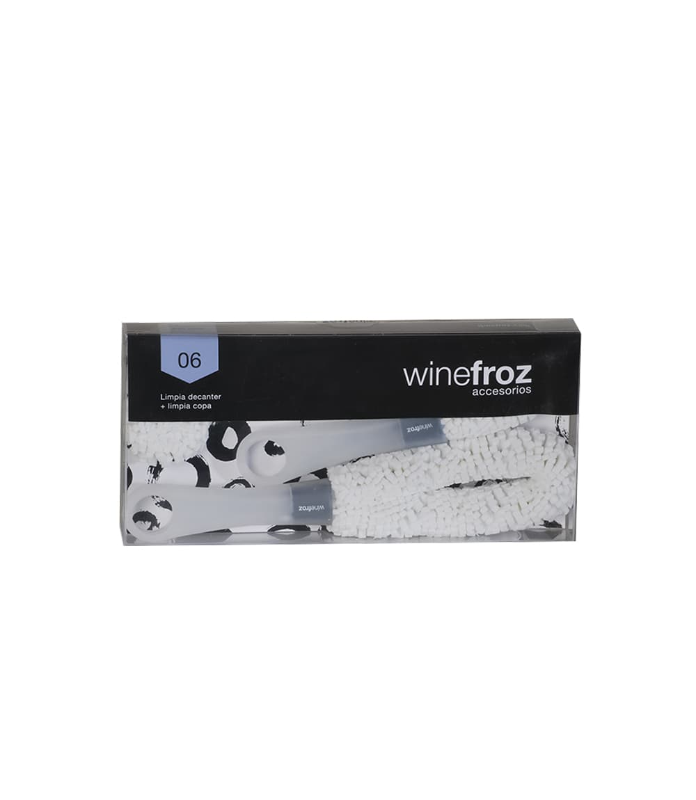 SET 06 WINEFROZ LIMPIA DECANTER + LIMPIA COPA