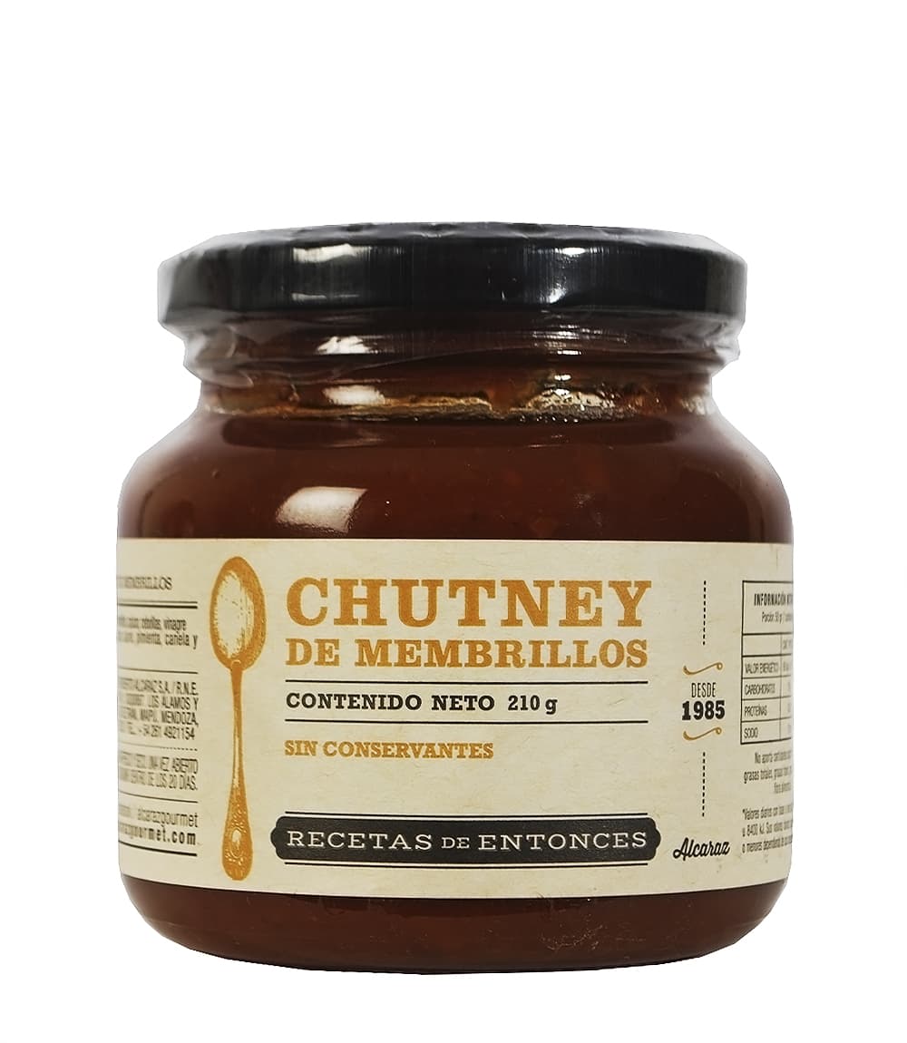 RECETAS DE ENTONCES CHUTNEY DE MEMBRILLO X 210 GR