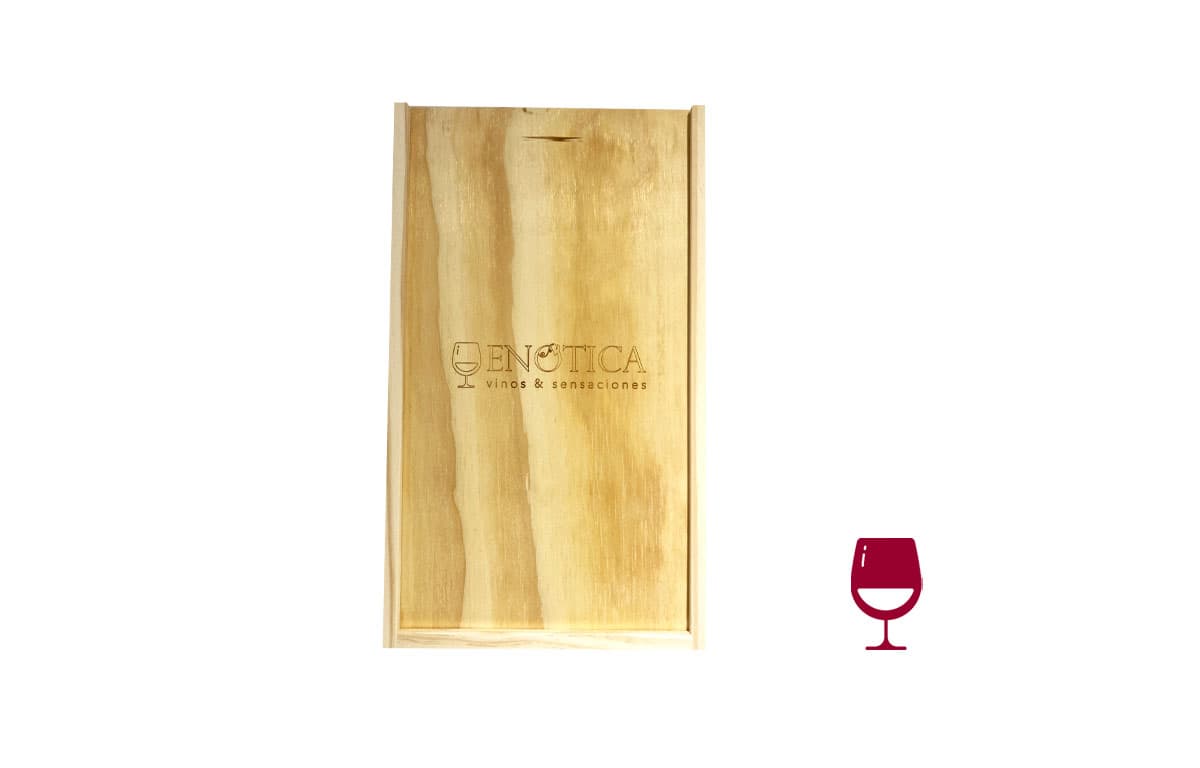 Cofre de madera para dos botellas