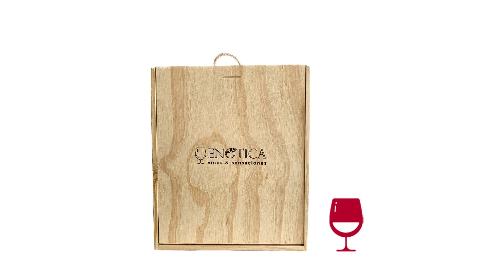 Cofre de madera para tres botellas